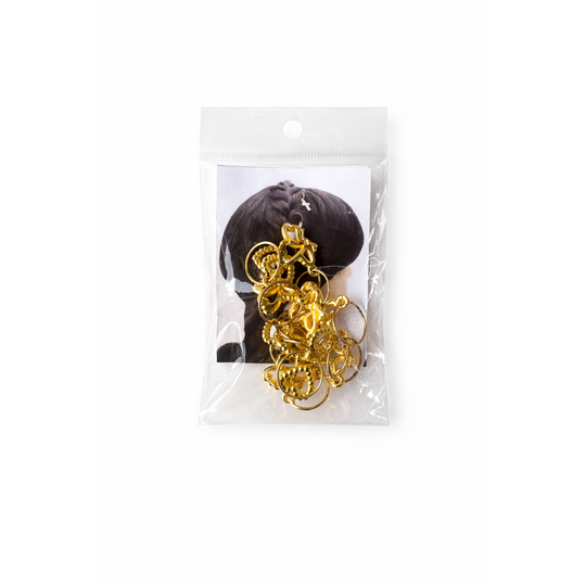 ARGOLLAS DORADAS PARA EL CABELLO-Inmoda fantasy-TU beauty store