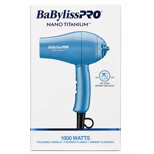 BABYLISS PRO NANO TITANIUM SECADOR VIAJERO 1000 WATTS-BABYLISS-TU beauty store