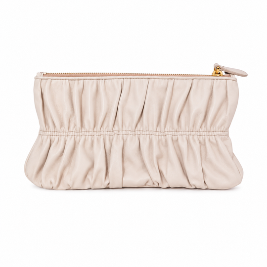 COSMETIQUERA DISEÑO FRUNCIDO COLOR BEIGE-TU beauty store-TU beauty store