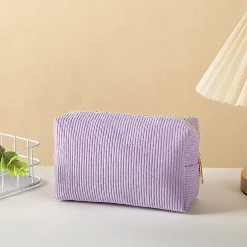 COSMETIQUERA MORADA TELA COLDOROY-TU beauty store-TU beauty store