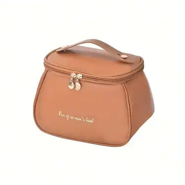 COSMETIQUERA TIPO BOLSO CAFÉ-TU beauty store-TU beauty store