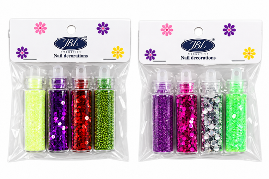 SET DE DECORACIÓN PARA UÑAS JBL – 4 UNIDADES