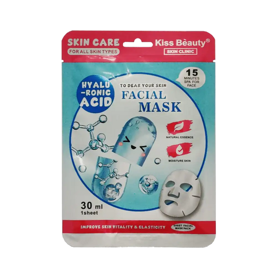 KISS BEAUTY MASCARILLA VELO ÁCIDO HYALURONICO-Cosmeticos Paulis-TU beauty store