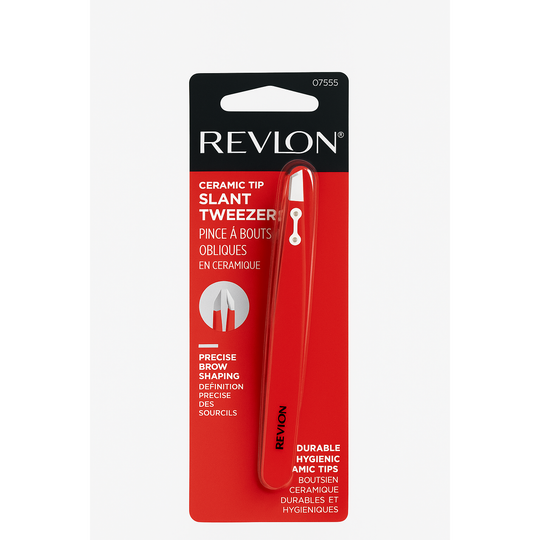 REVLON CERÁMIC TIP SLANT TWEEZER PINZA DE DEPILAR CON PUNA INCLINADA DE CERÁMICA-REVLON-TU beauty store