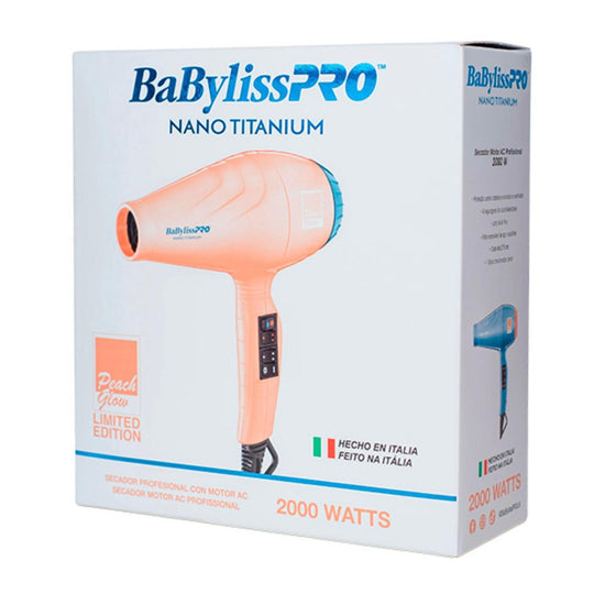 SECADOR DE CABELLO BABYLISSPRO NANO TITANIUM PEACH GLOW LIMITED EDITION-BABYLISS-TU beauty store