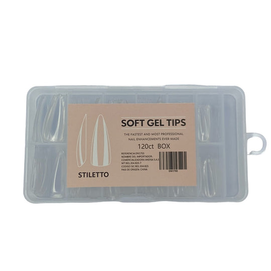 STILETTO SOFT GEL TIPS 120CT BOX-Distrisae-TU beauty store