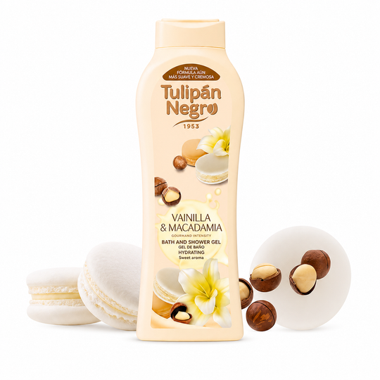 TULIPÁN GEL DE BAÑO VAINILLA Y MACADAMIA-Amazon Es-TU beauty store