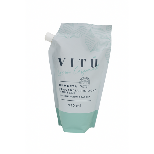 VITU LOCIÓN CORPORAL HUMECTA- FRAGANCIA PISTACHO Y NUECES 750ML-VITU-TU beauty store
