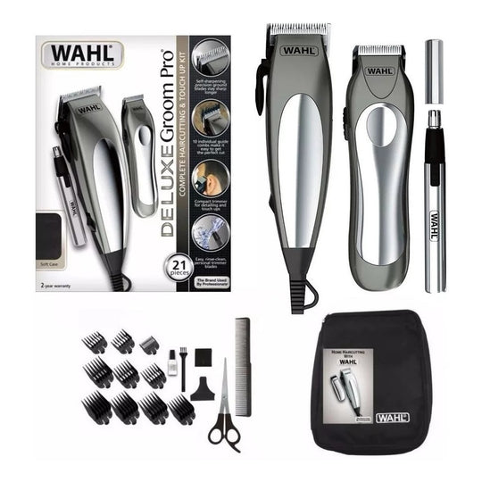 WAHL DELUXE GROOM PRO KIT COMPLETO DE CORTE Y RETOQUE-STRON MACHINE-TU beauty store