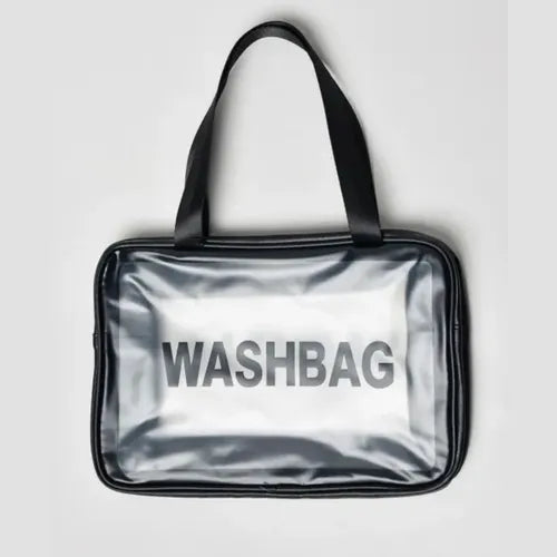 WASHBAG COSMETIQUERA MEDIANA NEGRA TRANSPARENTE-TU beauty store-TU beauty store