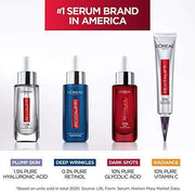 L'Oreal Paris Skincare 10% puro ácido glicólico suero para cara de Revitalift Derm Intensivos, corrector de manchas oscuras, tono uniforme, reduce arrugas, exfoliante de ácido glicólico, exfoliante con aloe, hidrata, 1 oz/30ml-Beauty-LOREAL-TU beauty store