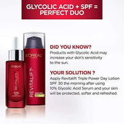 L'Oreal Paris Skincare 10% puro ácido glicólico suero para cara de Revitalift Derm Intensivos, corrector de manchas oscuras, tono uniforme, reduce arrugas, exfoliante de ácido glicólico, exfoliante con aloe, hidrata, 1 oz/30ml-Beauty-LOREAL-TU beauty store