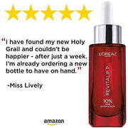 L'Oreal Paris Skincare 10% puro ácido glicólico suero para cara de Revitalift Derm Intensivos, corrector de manchas oscuras, tono uniforme, reduce arrugas, exfoliante de ácido glicólico, exfoliante con aloe, hidrata, 1 oz/30ml-Beauty-LOREAL-TU beauty store