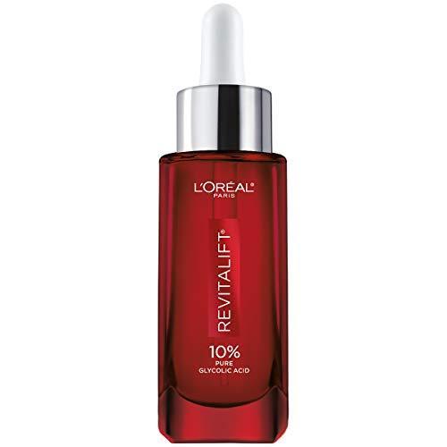 L'Oreal Paris Skincare 10% puro ácido glicólico suero para cara de Revitalift Derm Intensivos, corrector de manchas oscuras, tono uniforme, reduce arrugas, exfoliante de ácido glicólico, exfoliante con aloe, hidrata, 1 oz/30ml-Beauty-LOREAL REVITALIFT-TU beauty store